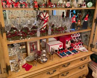 Holiday in the Dining Room!! Wesslley Guild French China Cabinet/Storage. Holiday Decor!!