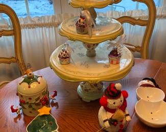Sweet Treats in the Kitchen!! Cupcake Glass Ornaments, 3 Tier Sweet Tray