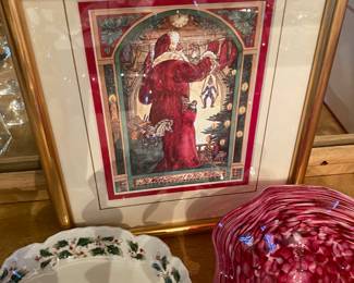 Richard Honquist Santa/Framed. COA