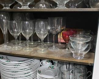 Christmas Dinner Ware, Cocktail Glasses with Insert of Ice Cream, Shrimp!!