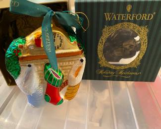 Waterford Fireplace Stockings Glass Ornament/Box