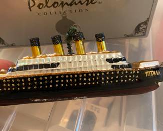 Kurt Adler Glass Titanic Ornament/Box