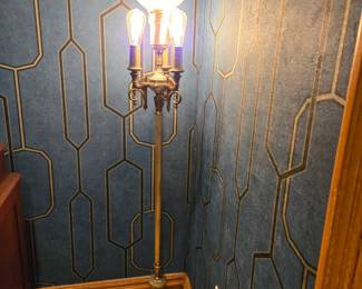 Brass & Glass Floor Lamp