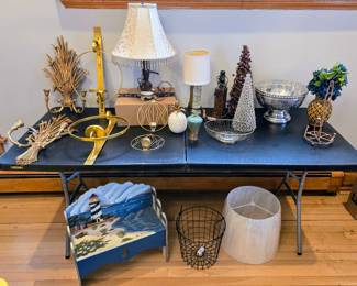 Whimsical Knick Knacks, Brass Wall Scones, Lamps