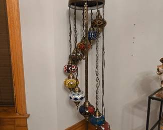 Turkish Brass & Glass Globes Floor Lamp