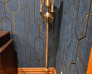 Brass & Glass Floor Lamp