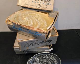 Vintage Glass Luncheon Plates And Cups