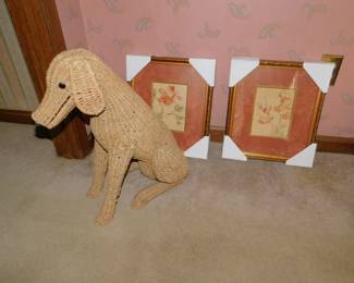 Wicker Dog & Framed Prints
