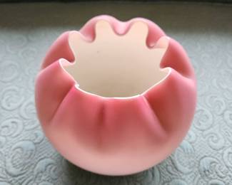 Satin Glass Rose Bowl