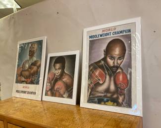 Hand drawn pastel boxing posters