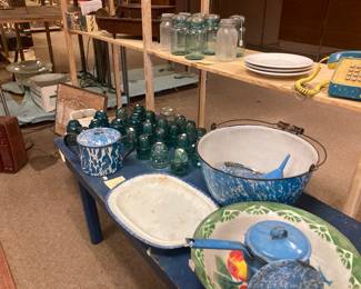 Blue and white Splatter wear