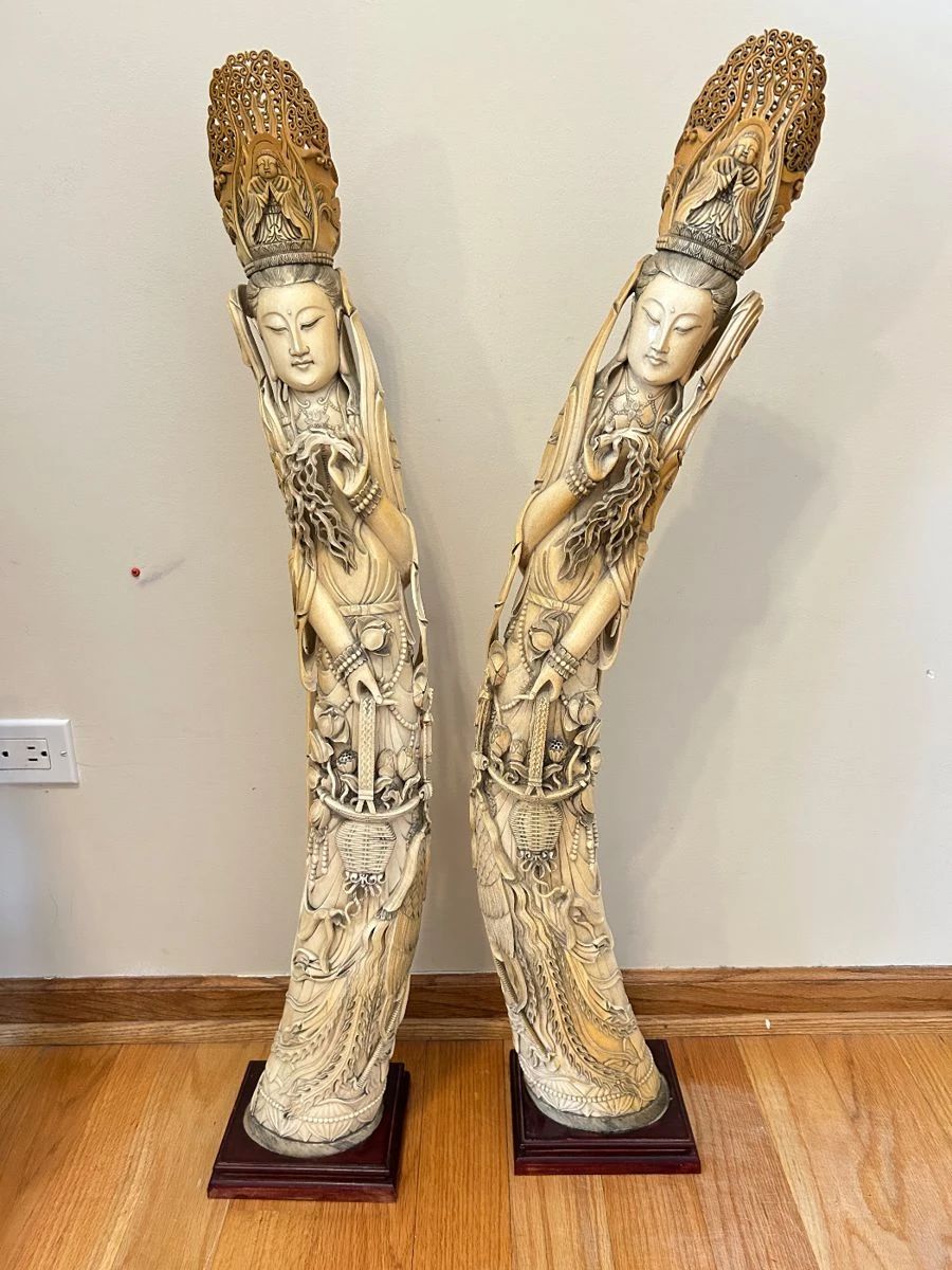 Carved resin Statues, 37"H, $1695 each