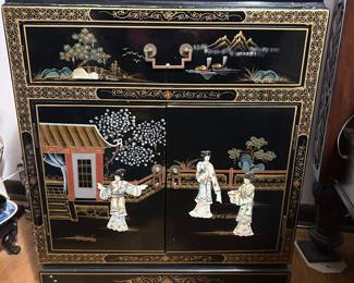 Black Lacquer Pearl End Table/Nightstand, 24"W x 30"H x 15"D, was $499, NOW $325