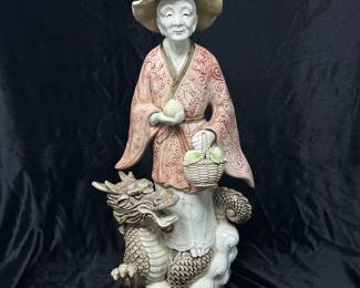 Porcelain Man with Dragon figurine, 8" x 16"H, was $55, NOW $38