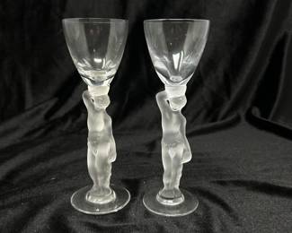 Set of 8 Vintage Bayel France Bacchus Nude Cordials: $75