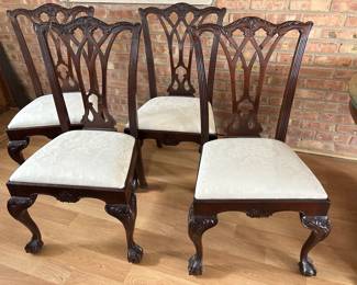 Four (4) Drexel Heritage Dining Chairs sold with Eglomise table~