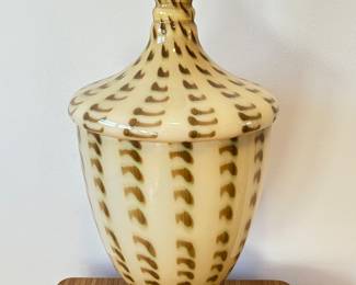 Waterford Evolution Amber & Ocelot Footed Lidded Urn, Two (2) Available, 14 x 27"H, was $195 each, NOW $125 each