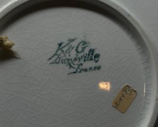 K&G Luneville Mid East/Moorish Scene Plate, (Back)