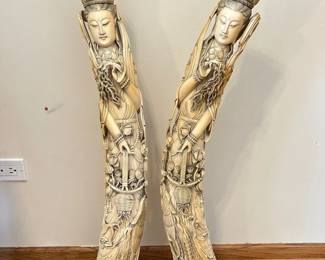 Carved resin Statues, 37"H, $1695 each