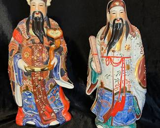 PAIR Chinese Wisemen Porcelain , Taiwan Republic of China, 14"H and 13", was $120, NOW $60