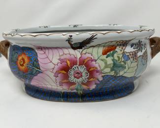 Large Tobacco Leaf Foot Bath Bowl, cachepot, 18"W x 6"H x 10"D, $225
