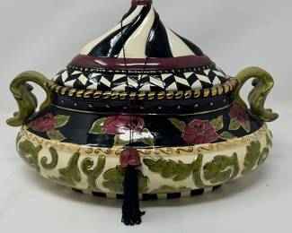 Joyce Shelton Soup Tureen /Lidded Dish, 14"W x 12"H, was $75, NOW $58