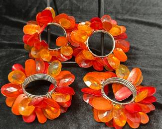 Set of 4 Orange petal napkin rings, was $10, NOW $7