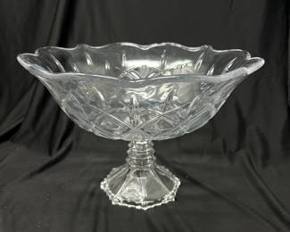 Glass Cut Fluted Pedestal Bowl, 12 x 8, $24