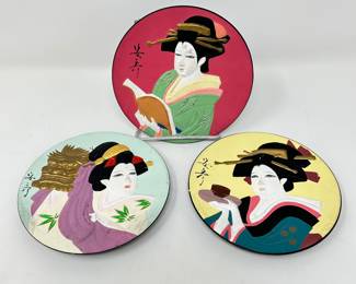 Set of 3 Geisha Plates from The Hamilton Collection, was $18, NOW $10