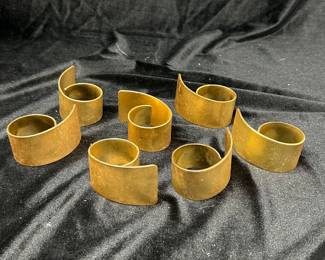Set of Seven (7) Brass Beautiful Napkin Rings, was $18, NOW $12