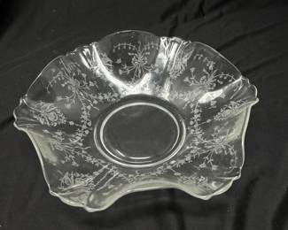 Etched Crystal Bowl, Helsey Orchid Centerpiece, 10"D, was $34 , NOW $20