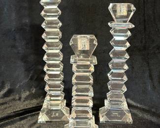 Set of 3, Sorelle Crystal Candlesticks, 8"H, 10 "H, and 13"H, was $50, NOW $40