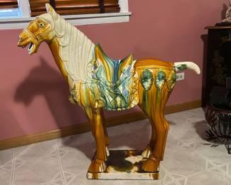 Tall Chinese Tang Dynasty Style Sancai Glazed Horse, was $499, NOW $295