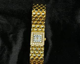 Ladies Gold Tone Gruen Quartz Watch, $30