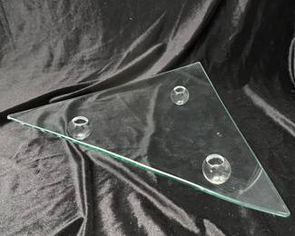 Triangle glass footed tray, 12" x 13", was $18, NOW $14