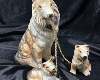Lefton Porcelain Collie & Pups c1950, 7", was $35, NOW $24