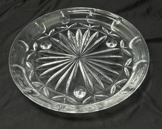 Block Hand cut Crystal Footed Platter, 12", was $18, NOW $12