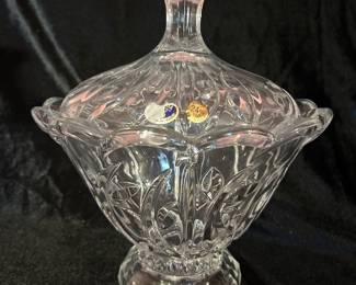24% Lead Crystal Lidded jar Bohemia, 9"W x 10"H, was $24, NOW $18