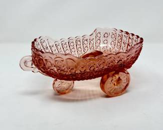 Vintage L.G. Wright Three Wheeled Cart Pink Depression, 9"L x 4"H, was $30, NOW $20