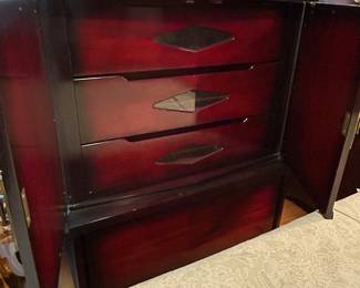 Additional view of Drexel Low Chest w/Cedar Bottom Drawer, glass inserts on drawers~