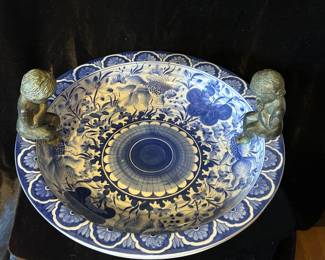 Additional view of Maitland Smith Chinoiserie Centerpiece Bowl w/Cherubs ~