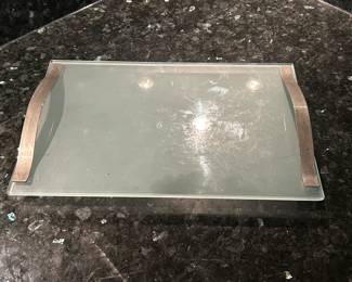 Retro Glass Tray with Silver Handles, was $18, NOW $12
