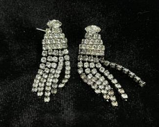 Silver CZ tassel earrings, $14