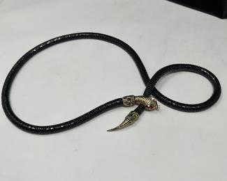 Black Snake belt (missing one red eye rhinestone), $15
