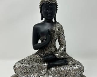 Silver Thai Buddha Figure, 10"H, $20