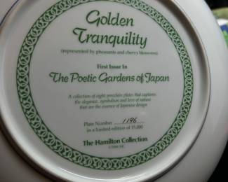 Golden Tranquility Plate, (Back)