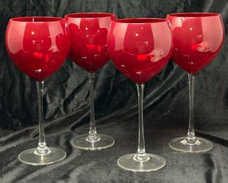 Set of 4, Lenox Red Balloon Wine Glasses, was $40, NOW $30