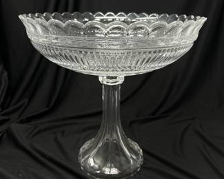 Vintage Crystal Pedestal Bowl, 12.5"H, $55