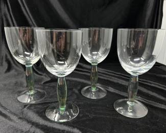 Set f 4, Noritake Color Wave Green Tint Wine glass , WAS $38, NOW $20
