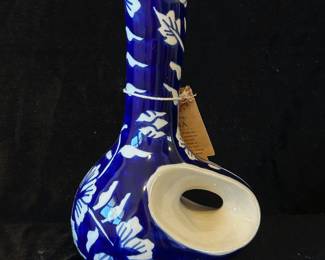 Deep Blue Surahi flower vase, 10"H, was $14, NOW $10